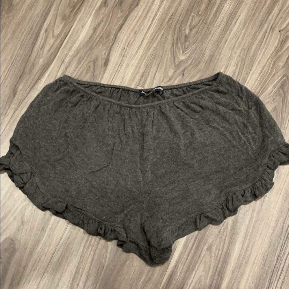 Brandy Melville Gray Ruffle Lounge Shorts
